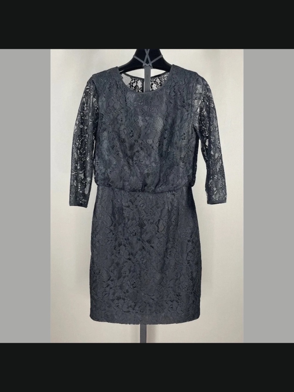 Trina Turk Dress Womens 6 black floral lace designer cocktail pencil sheath